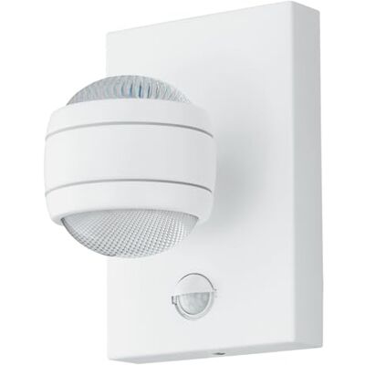 EGLO LED utomhus vägglampa Sesimba 1, 2 lågor utomhuslampa inklusive rörelsedetektor, sensorvägglampa av stål och plast, färg: vit, IP44 EGLO LED utomhus vägglampa Sesimba 1, 2 lågor utomhuslampa inklusive rörelsedetektor, sensorvägglampa av stål och plast, färg: vit, IP44