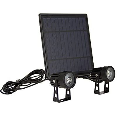 Xanlite Dubbel solcellspotlight med off-panel solcellslampa utomhus IP44 utomhus LED-spotlight 8H utomhusbelysning med skymningsdetektor 2 spotlights Förpackning: 2PSO350 Xanlite Dubbel solcellspotlight med off-panel solcellslampa utomhus IP44 utomhus LED-spotlight 8H utomhusbelysning med skymningsdetektor 2 spotlights Förpackning: 2PSO350