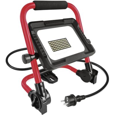 EMOS vattentät LED byggspotlight ELION 30 W, 4 800 lm, 4 000 K, IP65/IP44 Vikbar arbet med stativ och handtag, väderbeständig, extremt ljus, neutral vit, strålvinkel 110° EMOS vattentät LED byggspotlight ELION 30 W, 4 800 lm, 4 000 K, IP65/IP44 Vikbar arbet med stativ och handtag, väderbeständig, extremt ljus, neutral vit, strålvinkel 110°