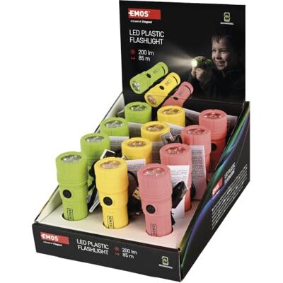 EMOS Mini LED-ficklampa 12-pack – ultralätt 38 g, USB-C batteri, 3 lägen 12 stycken lätta barnficklampor i 3 pastellfärger, metallklämma, USB-C uppladdningsbar, 85 m, 200 lm, 2–5 h, snabbbrytare EMOS Mini LED-ficklampa 12-pack – ultralätt 38 g, USB-C batteri, 3 lägen 12 stycken lätta barnficklampor i 3 pastellfärger, metallklämma, USB-C uppladdningsbar, 85 m, 200 lm, 2–5 h, snabbbrytare