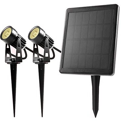 BOLD LED-spotlights solcellslampor för utomhus/trädgård – 2-pack (varmvit utbytbart litiumjonbatteri jordspett av metall vattentät IP65 2 x 70 lumen upp till 12 timmar löptid) 19202 BOLD LED-spotlights solcellslampor för utomhus/trädgård – 2-pack (varmvit utbytbart litiumjonbatteri jordspett av metall vattentät IP65 2 x 70 lumen upp till 12 timmar löptid) 19202