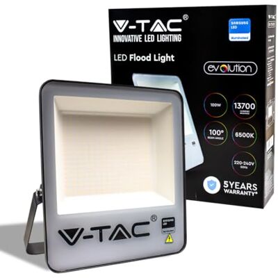 V-TAC Utomhus LED-projektor med Samsung-chip, 100 W, vattentätt svart ljus, kallt vitt ljus V-TAC Utomhus LED-projektor med Samsung-chip, 100 W, vattentätt svart ljus, kallt vitt ljus