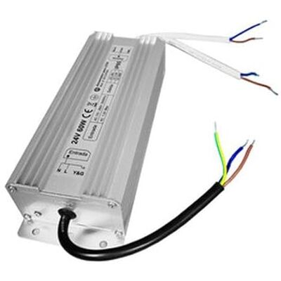 VoltShine LED-remsa – strömförsörjning IP65, 230 VAC till 24 VDC, 60 W, perfekt för utomhusbelysning, vattentät och lämplig för olika väderförhållanden VoltShine LED-remsa – strömförsörjning IP65, 230 VAC till 24 VDC, 60 W, perfekt för utomhusbelysning, vattentät och lämplig för olika väderförhållanden