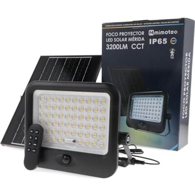 M mimotec -Solar Utomhus 3200LM CCT LED-strålkastare med PIR-rörelsesensor, fjärrkontroll, IP65 vattentät, högeffektiv LED-strålkastare för trädgård, garage och terrass M mimotec -Solar Utomhus 3200LM CCT LED-strålkastare med PIR-rörelsesensor, fjärrkontroll, IP65 vattentät, högeffektiv LED-strålkastare för trädgård, garage och terrass