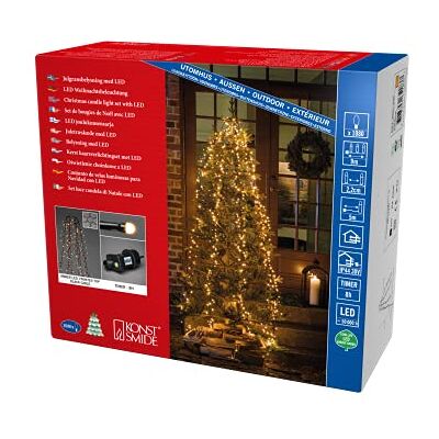 Konstsmide Micro LED Compactlights trädrock med ring, 6 trådar à 180 frostade dioder, 8 h timer, 1080 bärnstensfärgade dioder, 30 V extern transformator (IP44), 9 W, svart kabel – 6651-830 Konstsmide Micro LED Compactlights trädrock med ring, 6 trådar à 180 frostade dioder, 8 h timer, 1080 bärnstensfärgade dioder, 30 V extern transformator (IP44), 9 W, svart kabel – 6651-830