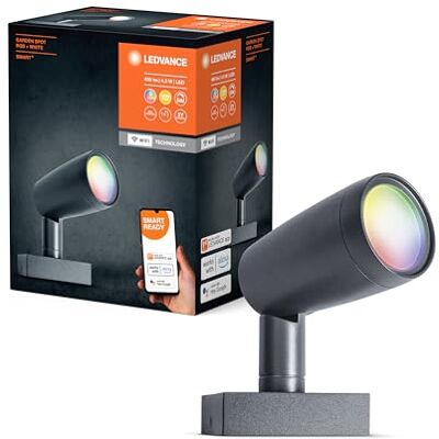 LEDVANCE Smart LED-trädgårdslampa med WiFi-teknik, baspaket med 1 spotlights för utomhusbruk, RGB-färger utbytbara, kompatibel med Google och Alexa Voice Control, SMART+ WIFI GARDEN SPOT 1P LEDVANCE Smart LED-trädgårdslampa med WiFi-teknik, baspaket med 1 spotlights för utomhusbruk, RGB-färger utbytbara, kompatibel med Google och Alexa Voice Control, SMART+ WIFI GARDEN SPOT 1P