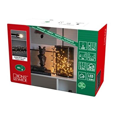 Konstsmide Mikro-LED kompakta lampor, 400 varma vita dioder, 30 V innertrafo, 6 W, svart kabel – 3876–100 Konstsmide Mikro-LED kompakta lampor, 400 varma vita dioder, 30 V innertrafo, 6 W, svart kabel – 3876–100