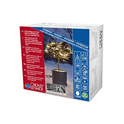 Konstsmide Mikro-LED-ljusslinga, med 9 h timer, skydd/omgjuten, IP67, 120 varma vita dioder, 24 V trafo, svart mjuk kabel – 6632-117 Konstsmide Mikro-LED-ljusslinga, med 9 h timer, skydd/omgjuten, IP67, 120 varma vita dioder, 24 V trafo, svart mjuk kabel – 6632-117
