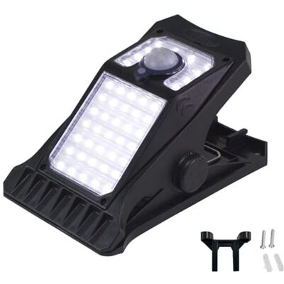 BEPER P207ILO003 Solcellslampa med klämma, utomhuslampa med LED-rörelsesensor, 3 ljuslägen, solcellsladdning, IP65, för trädgård, staket och camping BEPER P207ILO003 Solcellslampa med klämma, utomhuslampa med LED-rörelsesensor, 3 ljuslägen, solcellsladdning, IP65, för trädgård, staket och camping