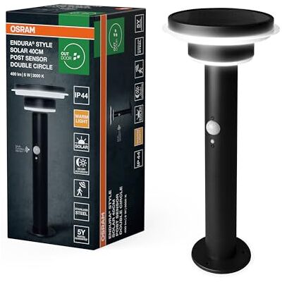 OSRAM ENDURA Style Solar utomhusljus, hölje i rostfritt stål, svart, IP44, med rörelse- och dagsljussensor, solcellsdriven, lämplig för entréer och terrasser OSRAM ENDURA Style Solar utomhusljus, hölje i rostfritt stål, svart, IP44, med rörelse- och dagsljussensor, solcellsdriven, lämplig för entréer och terrasser