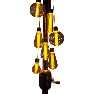 Noma Garden Typ: Fit & Forget: 7 vintage glödlampor parasoll kluster LED-lampor 1017012 Noma Garden Typ: Fit & Forget: 7 vintage glödlampor parasoll kluster LED-lampor 1017012