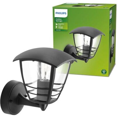 Philips Creek Vägglampa för Utomhusbelysning Vägg, Väderbeständighet IP44, Tålig, Aluminium, Klassisk Design, Svart, E27-ljuskälla Säljs Separat, Ledlampa Philips Creek Vägglampa för Utomhusbelysning Vägg, Väderbeständighet IP44, Tålig, Aluminium, Klassisk Design, Svart, E27-ljuskälla Säljs Separat, Ledlampa