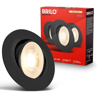 BRILONER – uppsättning av 3 LED infällda spotlights 230 V platt vridbar Varmt vitt ljus, infällda lampor, LED-spotlights, takspotlights, spotlights 230 V, infällda spotlights, takspotlights BRILONER – uppsättning av 3 LED infällda spotlights 230 V platt vridbar Varmt vitt ljus, infällda lampor, LED-spotlights, takspotlights, spotlights 230 V, infällda spotlights, takspotlights