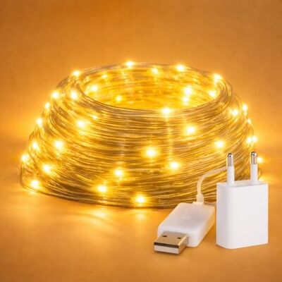 M mimotec M Ledme LED-utomhusslinga med USB, 15 m längd, 2 700 k varmt ljus, IP65 vattentät, perfekt för terrasser och trädgårdar LM2967 M mimotec M Ledme LED-utomhusslinga med USB, 15 m längd, 2 700 k varmt ljus, IP65 vattentät, perfekt för terrasser och trädgårdar LM2967