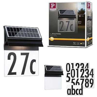 Paulmann 94694 Solcell LED Utomhusbelysning Husnummerarmatur Neda IP44 3000 K 14 lm Svart Paulmann 94694 Solcell LED Utomhusbelysning Husnummerarmatur Neda IP44 3000 K 14 lm Svart