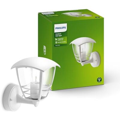 Philips Creek Vägglampa för Utomhusbelysning Vägg, Väderbeständighet IP44, Tålig, Aluminium, Klassisk Design, Vit, E27-ljuskälla Säljs Separat, Ledlampa Philips Creek Vägglampa för Utomhusbelysning Vägg, Väderbeständighet IP44, Tålig, Aluminium, Klassisk Design, Vit, E27-ljuskälla Säljs Separat, Ledlampa