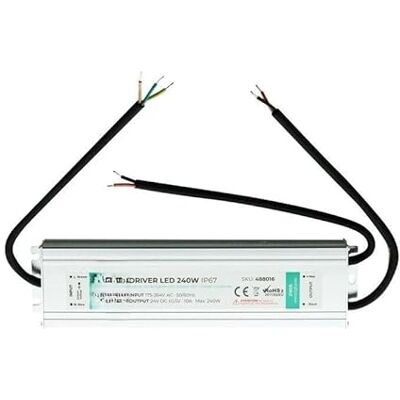 VoltShine LED-drivrutin 24 V 240 W, IP67: Kraftfull LED-belysningskontroll, perfekt för utomhusbruk. Vattentät och dammtät, säkerställer optimal prestanda i alla miljöer. VoltShine LED-drivrutin 24 V 240 W, IP67: Kraftfull LED-belysningskontroll, perfekt för utomhusbruk. Vattentät och dammtät, säkerställer optimal prestanda i alla miljöer.