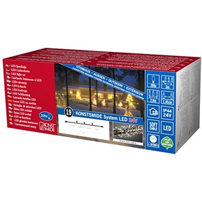 Konstsmide LED-systemförlängning, buskelljuskedja kluster, 208 varma vita dioder, utomhus (IP44), svart mjuk kabel – 4643–107 Konstsmide LED-systemförlängning, buskelljuskedja kluster, 208 varma vita dioder, utomhus (IP44), svart mjuk kabel – 4643–107