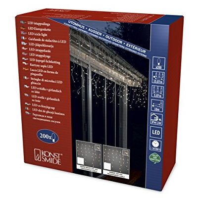 Konstsmide 2742-803 LED isregn ljusgardin/för utomhusbruk (IP44)/200 bärnstensfärgade dioder/24 V utomhustransformat/transparent kabel Konstsmide 2742-803 LED isregn ljusgardin/för utomhusbruk (IP44)/200 bärnstensfärgade dioder/24 V utomhustransformat/transparent kabel