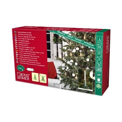 Konstsmide LED trädkedja smal linje, 10 små skaftljus med strömbrytare, 10 varma vita dioder, 4,5 V innertrafo, grön kabel – 1165-000 Konstsmide LED trädkedja smal linje, 10 små skaftljus med strömbrytare, 10 varma vita dioder, 4,5 V innertrafo, grön kabel – 1165-000