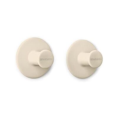 Brabantia ReNew Handdukskrokar Perfekt för badrum, toalett eller kök Håller upp till 2 kg Korrosionsbeständiga Fästmaterial medföljer Set med 2 Mjuk beige Brabantia ReNew Handdukskrokar Perfekt för badrum, toalett eller kök Håller upp till 2 kg Korrosionsbeständiga Fästmaterial medföljer Set med 2 Mjuk beige