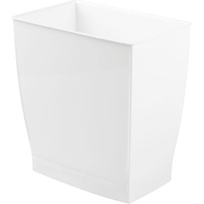 InterDesign iDesign Plast Spa Rektangulär avfallskorg för badrum, sovrum, hemmakontor, sovsal, högskola, 9,5 liter, vit InterDesign iDesign Plast Spa Rektangulär avfallskorg för badrum, sovrum, hemmakontor, sovsal, högskola, 9,5 liter, vit