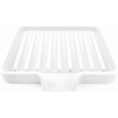 Happitasa Tvålskål i silikon och svamphållare med dräneringsränna, förpackning med 2 (vit, 13 x 10 cm) Happitasa Tvålskål i silikon och svamphållare med dräneringsränna, förpackning med 2 (vit, 13 x 10 cm)