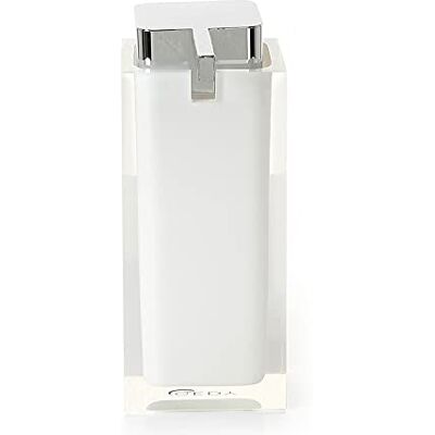 Gedy Auckland Vit tvåldispenser, mått och vikt: 16,2X7X11,3 CM & 0,415 kg, Högkvalitativ transparent harts tvåldispenser, FoU-design, handgjord, 2 års garanti, unik Gedy Auckland Vit tvåldispenser, mått och vikt: 16,2X7X11,3 CM & 0,415 kg, Högkvalitativ transparent harts tvåldispenser, FoU-design, handgjord, 2 års garanti, unik