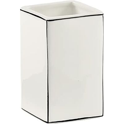 Gedy Vit, G-Lucrezia, badrum, keramisk tandborsthållare, 2 års garanti, FoU-design, mäter 11 x 7 x 7 cm, unik Gedy Vit, G-Lucrezia, badrum, keramisk tandborsthållare, 2 års garanti, FoU-design, mäter 11 x 7 x 7 cm, unik