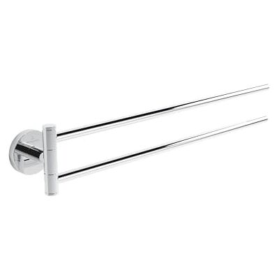 Villeroy & Boch Elements – Tender handdukshållare tvåarmad, handdukshållare badrum för väggmontering, handduksstång av zink, badhanddukshållare rund, längd 400 mm, krom Villeroy & Boch Elements – Tender handdukshållare tvåarmad, handdukshållare badrum för väggmontering, handduksstång av zink, badhanddukshållare rund, längd 400 mm, krom
