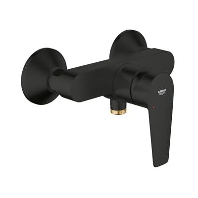 Grohe Start Edge – Exposed Single Lever Shower Mixer Tap (Wall Mounted, 35 mm Ceramic Cartridge, Integrated Non-Return Valve, Protected Against Backflow), Matt Black, 233472431 Grohe Start Edge – Exposed Single Lever Shower Mixer Tap (Wall Mounted, 35 mm Ceramic Cartridge, Integrated Non-Return Valve, Protected Against Backflow), Matt Black, 233472431