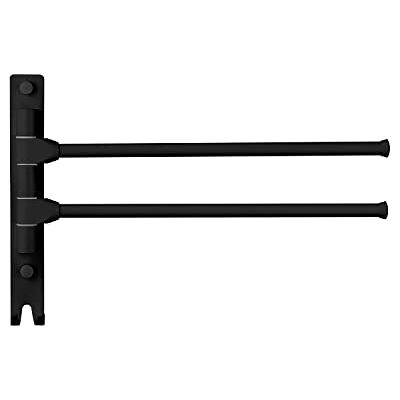 Görbach Aluminium handdukshållare 180° vridbar handduksstång badhanddukshållare dubbel handdukshållare matt svart (HH-2MS) Görbach Aluminium handdukshållare 180° vridbar handduksstång badhanddukshållare dubbel handdukshållare matt svart (HH-2MS)