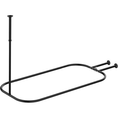 PrettyHome Duschgardin stång ring fyrkantig form badrum slitstark ingen rost oval duschstång 148 cm x 61 cm för klofot badkar, för fristående badkar svart PrettyHome Duschgardin stång ring fyrkantig form badrum slitstark ingen rost oval duschstång 148 cm x 61 cm för klofot badkar, för fristående badkar svart
