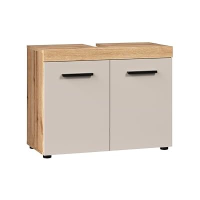 trendteam smart living – Ivrea – badrumsunderskåp – Kashmir (beige)/ek – tvättställsunderskåp med 2 dörrar – (B x H x D) 72 x 56 x 34 cm – gott om lagringsutrymme trendteam smart living – Ivrea – badrumsunderskåp – Kashmir (beige)/ek – tvättställsunderskåp med 2 dörrar – (B x H x D) 72 x 56 x 34 cm – gott om lagringsutrymme