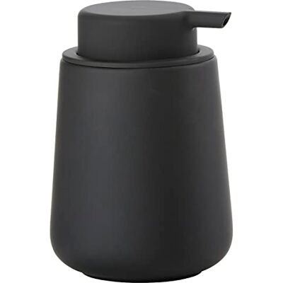 Zone Nova One tvålpump för badrummet, keramisk dispenser för handtvål/flytande tvål, diameter 8 cm, höjd 11,5 cm, kapacitet 250 ml, svart Zone Nova One tvålpump för badrummet, keramisk dispenser för handtvål/flytande tvål, diameter 8 cm, höjd 11,5 cm, kapacitet 250 ml, svart