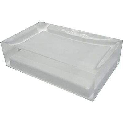 Gedy Auckland tvålkopp, Mått och Vikt: 3X11X7 CM & 0,15 kg, Högkvalitativ transparent harts fast tvålhållare, vit finish, FoU-design, handgjord, 2 års garanti, unik Gedy Auckland tvålkopp, Mått och Vikt: 3X11X7 CM & 0,15 kg, Högkvalitativ transparent harts fast tvålhållare, vit finish, FoU-design, handgjord, 2 års garanti, unik