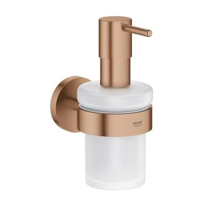 Grohe Start Soap Dispenser with Holder (Metal and Glass, Filling Quantity 160 ml, Concealed Fastening, Including Screws and Dowels), Bronze Brushed Warm Sunset, 41195DL0 Grohe Start Soap Dispenser with Holder (Metal and Glass, Filling Quantity 160 ml, Concealed Fastening, Including Screws and Dowels), Bronze Brushed Warm Sunset, 41195DL0