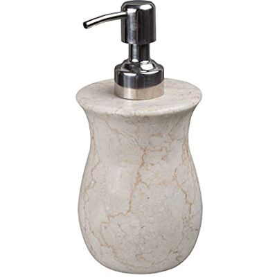 Creative Kreativt hem naturlig champagne marmorvas samling flytande tvål lotion dispenser med pump i rostfritt stål, beige, 8,4 cm diam. x 19 cm H Creative Kreativt hem naturlig champagne marmorvas samling flytande tvål lotion dispenser med pump i rostfritt stål, beige, 8,4 cm diam. x 19 cm H