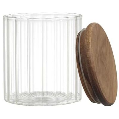 HOME DECO FACTORY COOK CONCEPT, KA0377 Transparent förvaringsburk i glas med akaciatäck, modern och praktisk design, perfekt för mat och olika föremål, 50 cl, naturlig, 50 cl HOME DECO FACTORY COOK CONCEPT, KA0377 Transparent förvaringsburk i glas med akaciatäck, modern och praktisk design, perfekt för mat och olika föremål, 50 cl, naturlig, 50 cl
