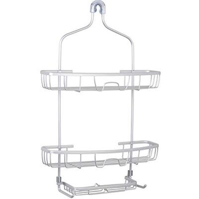 Zenna Home NeverRostfri duschkorg, 2 hyllor och tvålbricka, aluminium, satinkrom, 2-hyllor, extra bred Zenna Home NeverRostfri duschkorg, 2 hyllor och tvålbricka, aluminium, satinkrom, 2-hyllor, extra bred