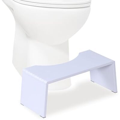 Relaxdays bambu toalett fotpall, vikbar, halkfri för vuxna, 19 x 43,5 x 20 cm, vit Relaxdays bambu toalett fotpall, vikbar, halkfri för vuxna, 19 x 43,5 x 20 cm, vit