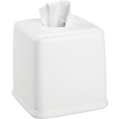 mDesign Näsdukslåda Kub näsdukslåda hållare för toalettbordet, nattstativ eller skrivbord kompakt, modern näsduksdispenser vit mDesign Näsdukslåda Kub näsdukslåda hållare för toalettbordet, nattstativ eller skrivbord kompakt, modern näsduksdispenser vit
