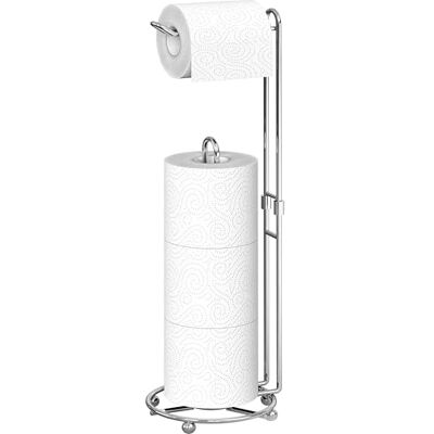 Simple Houseware Toilet Paper Holder for Bathroom Tissue Freestanding Storage, Chrome Simple Houseware Toilet Paper Holder for Bathroom Tissue Freestanding Storage, Chrome