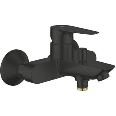 Grohe Startkant – exponerad bad- och duschblandare med automatisk avledare (väggmonterad, 35 mm keramisk patron, integrerad icke-returventil, badfyllningspip med musbärare), matt svart, 241982431 Grohe Startkant – exponerad bad- och duschblandare med automatisk avledare (väggmonterad, 35 mm keramisk patron, integrerad icke-returventil, badfyllningspip med musbärare), matt svart, 241982431