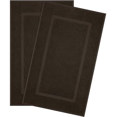 Hammetex Set med 2 badmattor, 51 x 86 cm, 100% bomull, 900 GSM, halkfri, tvättbar, absorberande, Oeko-TEX-certifierad, brun Hammetex Set med 2 badmattor, 51 x 86 cm, 100% bomull, 900 GSM, halkfri, tvättbar, absorberande, Oeko-TEX-certifierad, brun