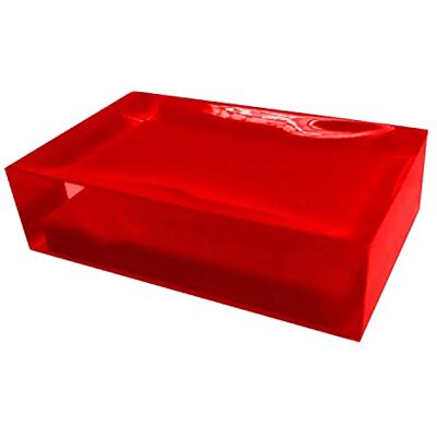 Gedy Auckland tvålkopp, mått och vikt: 3 x 11 x 7 cm och 0,15 kg, högkvalitativ klar harts fast tvålhållare, röd finish, R & S-design, handgjord, 2 års garanti Gedy Auckland tvålkopp, mått och vikt: 3 x 11 x 7 cm och 0,15 kg, högkvalitativ klar harts fast tvålhållare, röd finish, R & S-design, handgjord, 2 års garanti