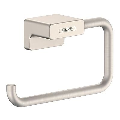 Hansgrohe AddStoris 6-inch Toilet Paper Holder Without Cover in Brushed Nickel, 41771820 Hansgrohe AddStoris 6-inch Toilet Paper Holder Without Cover in Brushed Nickel, 41771820
