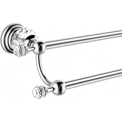 WINCASE Silver enkel handdukshållare, badrumstillbehör i zinklegering väggkonstruktion med kristallbas krom, legering, silver, dubbel handduksbar WINCASE Silver enkel handdukshållare, badrumstillbehör i zinklegering väggkonstruktion med kristallbas krom, legering, silver, dubbel handduksbar