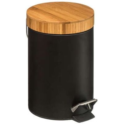 WELL HOME MOBILIARIO & DECORACIÓN Pedalhink 3L metall bambu svart WELL HOME MOBILIARIO & DECORACIÓN Pedalhink 3L metall bambu svart