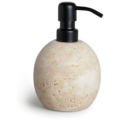 Möve Mås Travertine Grace tvåldispenser Ø 9,5 x 15 cm gjord av kalksten, beige Möve Mås Travertine Grace tvåldispenser Ø 9,5 x 15 cm gjord av kalksten, beige